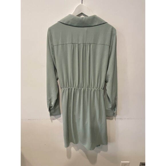 NWT Calvin Klein Wrap Mini Dress Womens Medium Icy Color V-Neck Long Sleeve Sz M - Picture 10 of 10